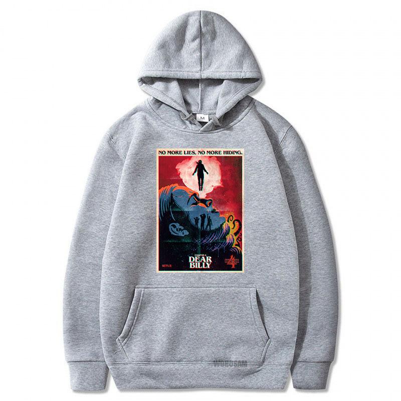 Stranger Things4 Printed hoodie with fleece hoodie 6625