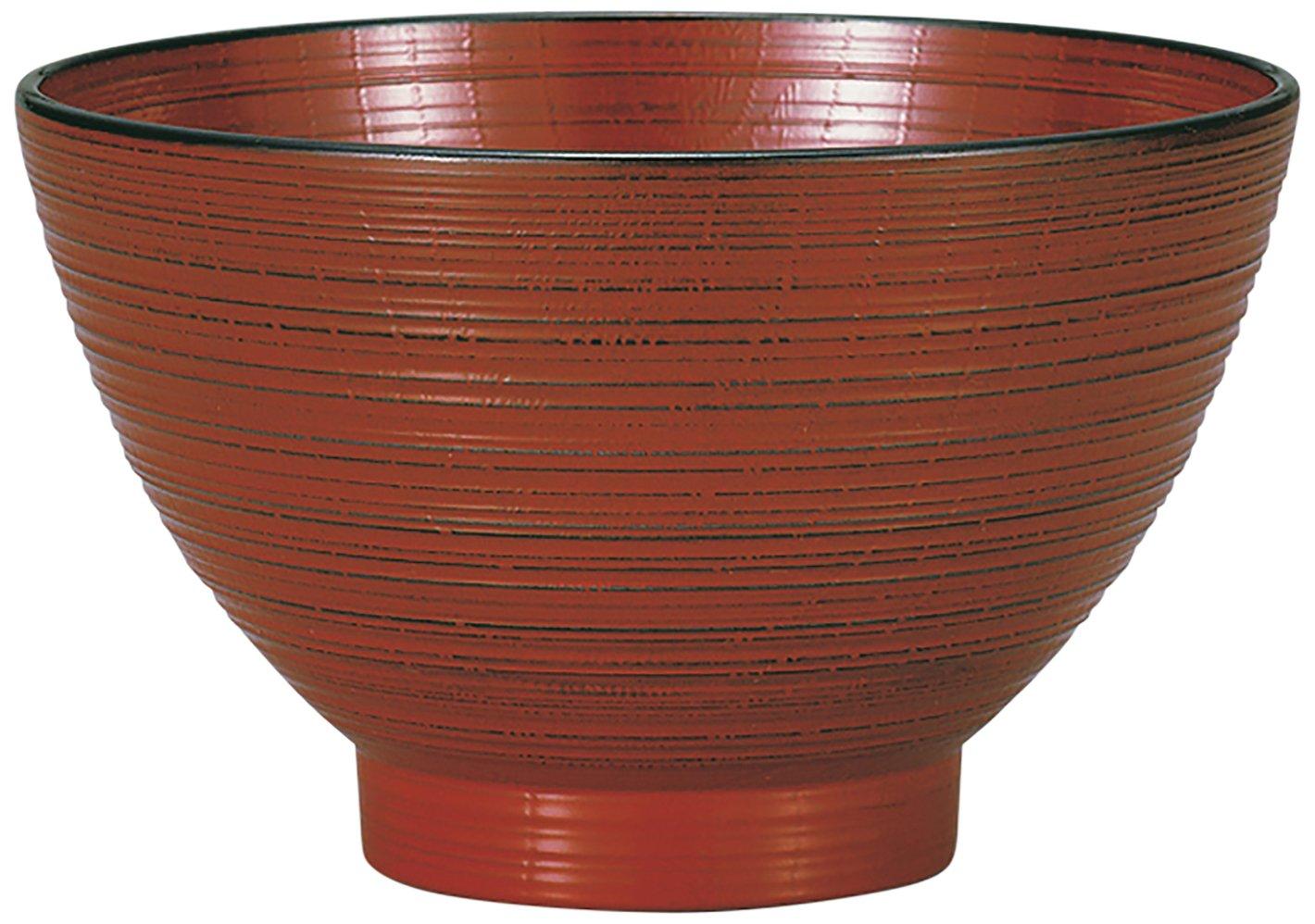 Yamanaka Lacquerware Range Keyaki Brushstroke Large Soup Bowl Negoro M16783-2