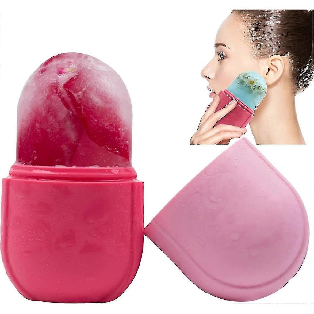 Facial Massager, Facial Silicone Ice Roller, Reusable & Freeze Facial Roller Shrink Pores Tighten Skin Reduce Wrinkles Eliminate Puffy Eyes (1pcs-red)