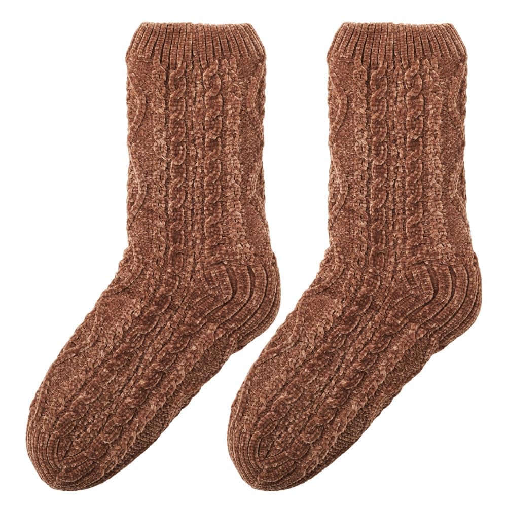 Gunze Warm Fluffy with Fleece Cold Weather A UCHI-COLLE Socks, Lining, Mid-Length, Protection, Women's (Formerly Brown)