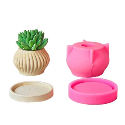 Silikonové formy na řemesla Formička na květináč Pruhovaný vzor Betonové formy Formičky na vázy Silikonový materiál pro DIY ruční výrobu