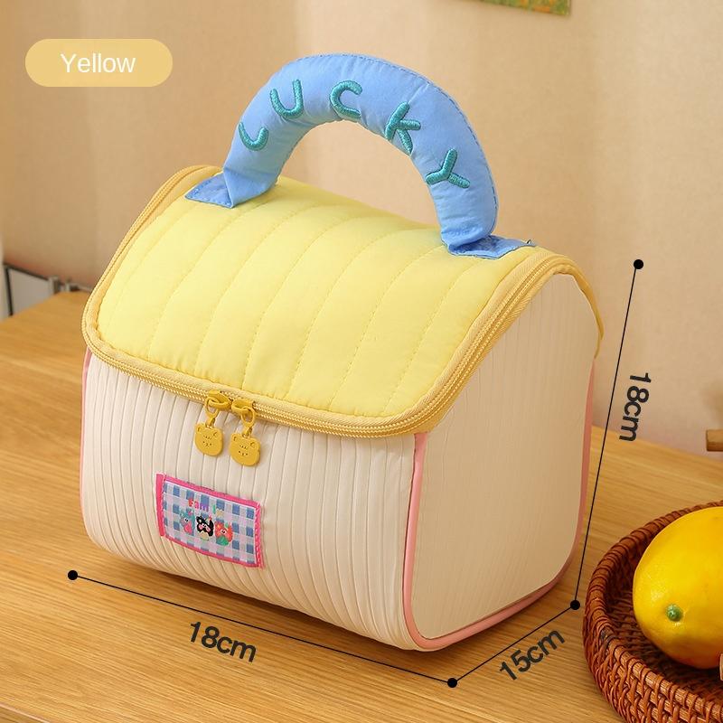 

Корейский коттеджный принт женская косметичка большая вместимость портативный косметичка для портативной сумки женские дорожные туалетные принадлежности сумки для хранения косметики жёлтый