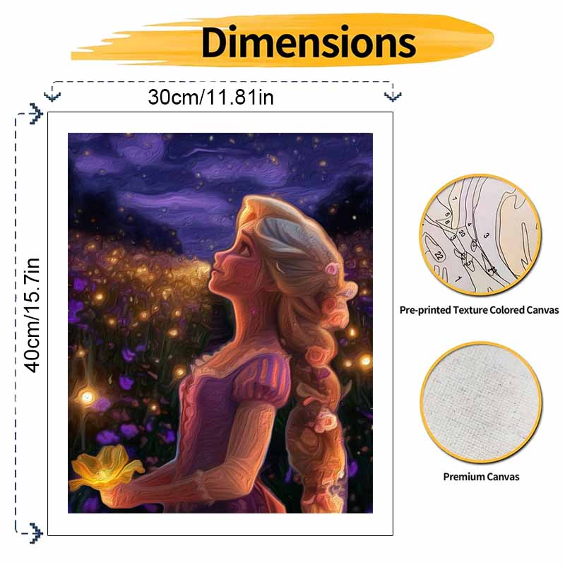 Disney Oil Painting Kit Canvas Magical Night DIY Home Decor Gift Kit for Art Lovers