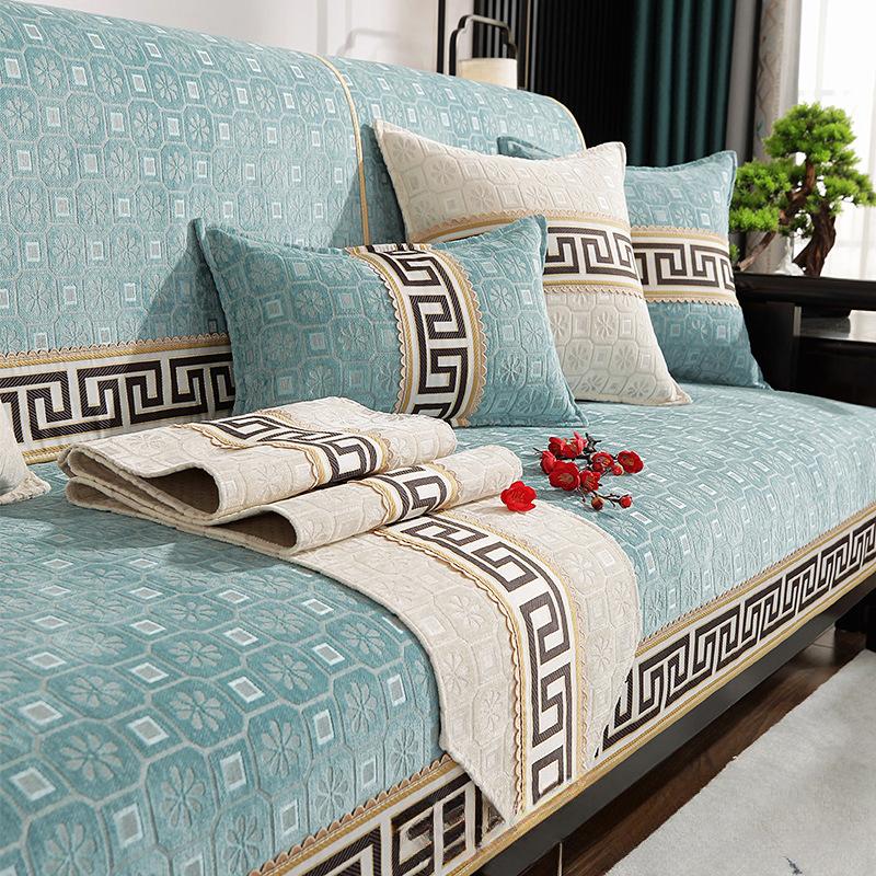 Neues chinesisches Sofakissen, hochwertiges, rutschfestes Massivholzkissen, volles Bezugstuch, vier Jahreszeiten, universeller chinesischer Holzsofabezug