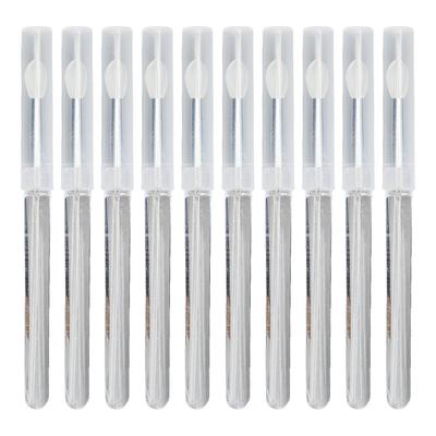 10pcs Nail Art Silicone Stick Reusable Uniform Attach Mirror Effect Powder Smudge Stick with Cover