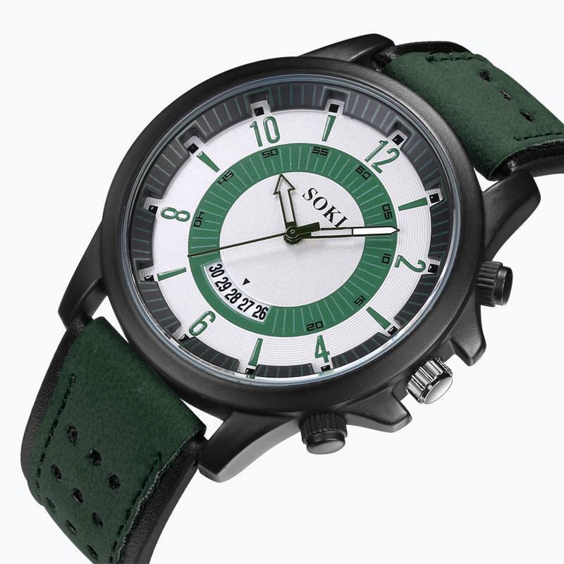 New Fashion Men Sport Wrist Watches Leather Strap Watch Men Quartz Watch For Men Male Clock
