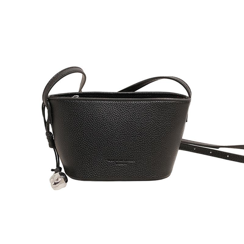 Spring and Summer Hot-selling Models, Niche Fashion and High-quality Lychee Pattern Bucket Bags, Casual Foreign Style Commuting Versatile Messenge