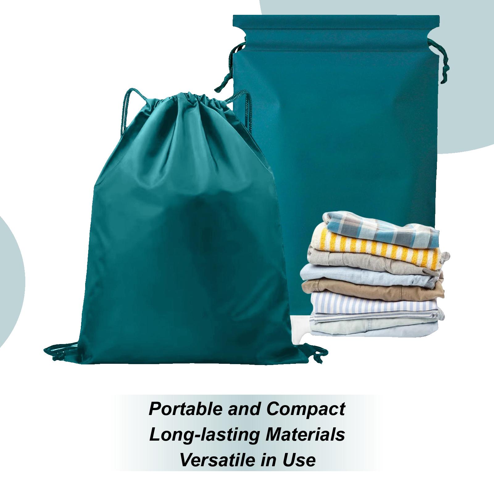 

2Pcs/set Waterproof Drawstring Bag Foldable Travel Item Storage Bag Reusable Dust-Proof Cinch Sack for Swimwear Clothes China Mainland