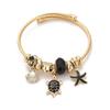 Stainless Steel Open Bracelet Women's Personality Gold Starfish Turtle Jewelry