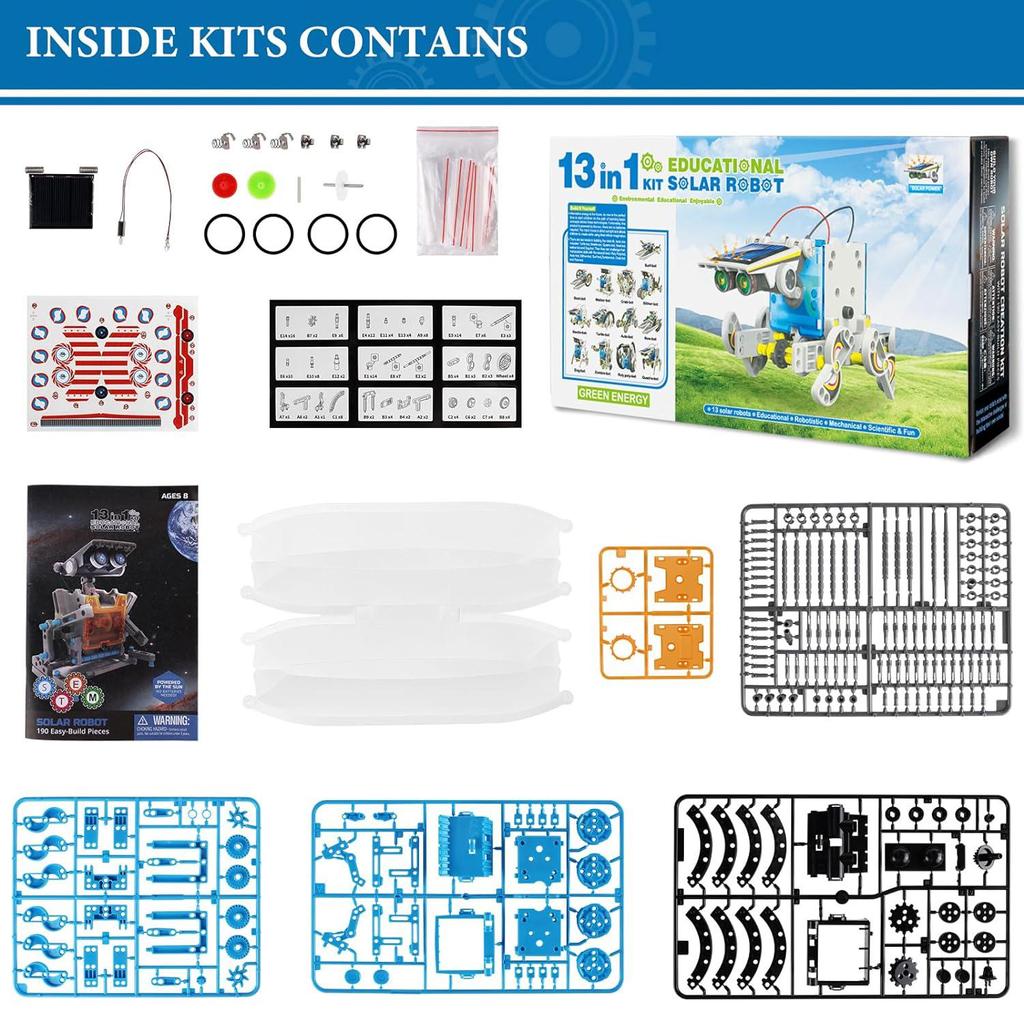 13-in-1 Solar & Battery Dual-Use DIY Robot Toy Kit