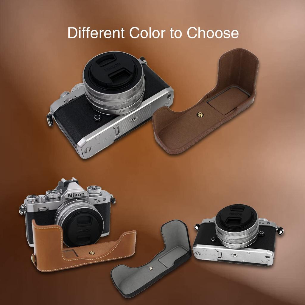 Rieibi Nikon ZFC ZFC Protective Case for Mirrorless ZFC Camera ZFC Handmade PU Leather Camera Protective Case with Included Interchangeable Tripod