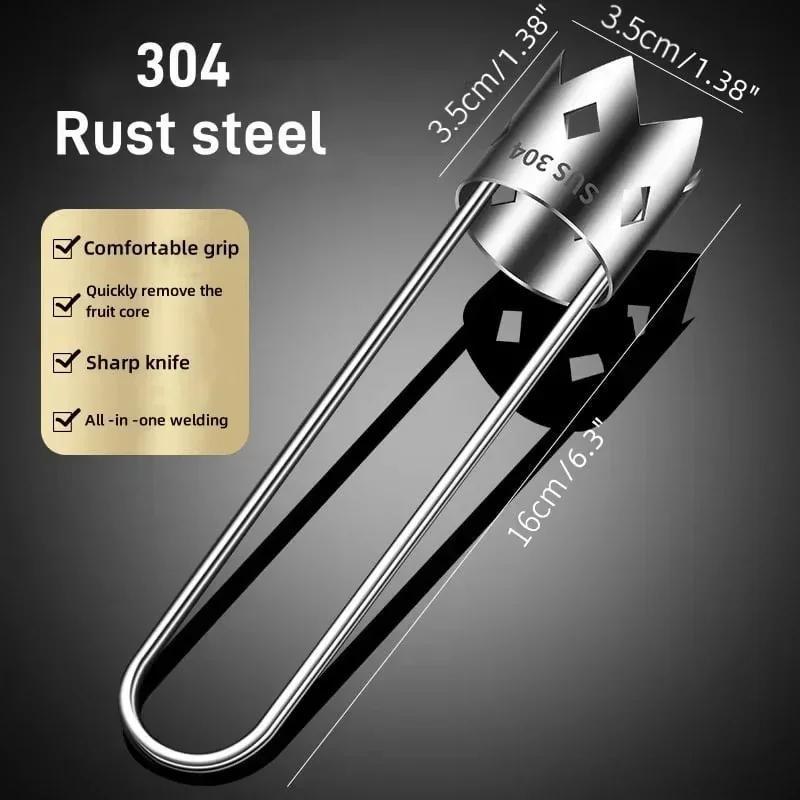 304 Stainless Steel Apple Pear Corer Kitchen Tool Sharp Serrated Edge Rust Proof Durable Fruit Vegetable Hand Tool for Home Use