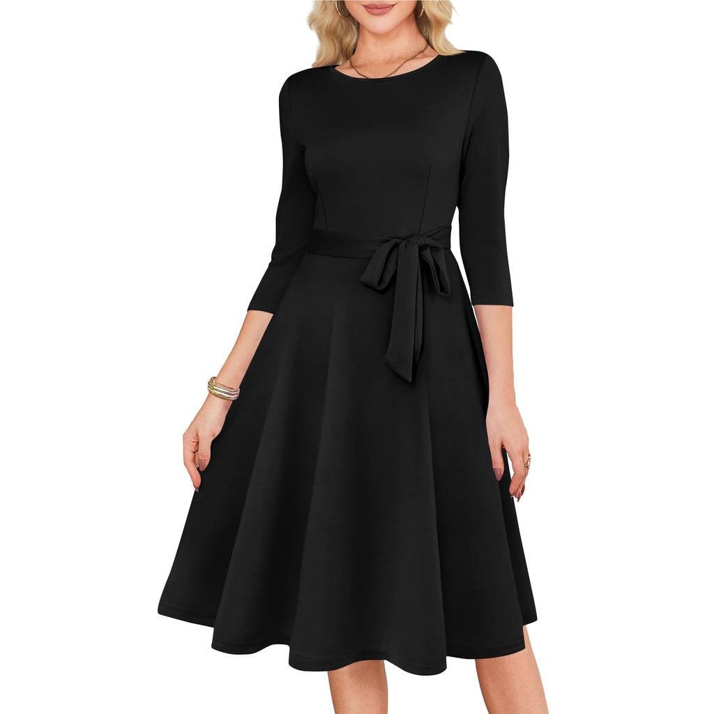Women's Cocktail Dresses 3/4 Sleeve Vintage Wedding Guest Dress