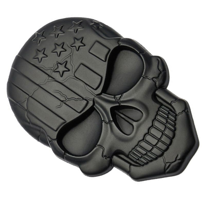 Ledmomo 1pc Skull Car Sticker Skull Head Decal Metal Skull Decal Motorcycle Emblem Badge