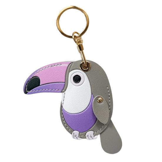 

Keychain Pendant Imitation Leather Colorful Toucan Shape Key Chain with Universal Lobster Clasp Bag Hanging Ornament