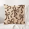 Simple Bow Tie Cushion Cover Linen Organic Fabric DoubleSided Printing Sofa Breathable Home Decor Gift Pillow Case