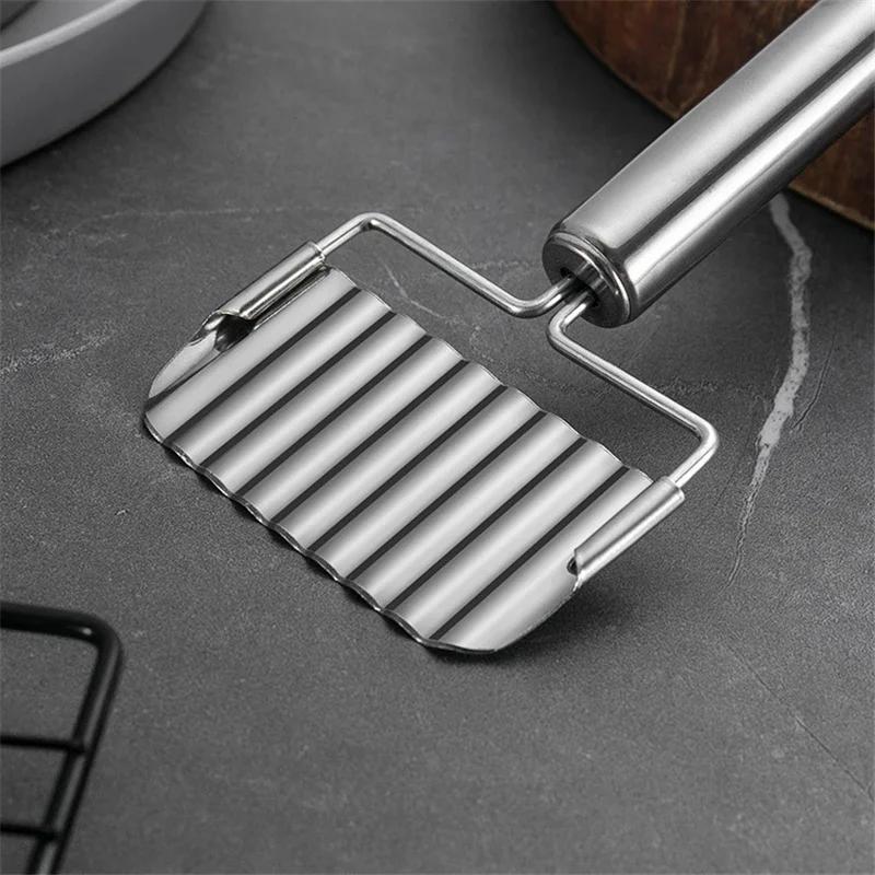1pc-Stainless Steel Spike Potato Cutting Multifunctional Home Kitchen Vegetable Cutter French Fries Wave Knife Fancy Slicer