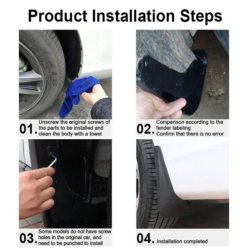 For Haval H6 4rd Gen 2024 2025 2026 4PCS Car Mudflap Cover Mudguards Fender Wheels Protection Anti-Scratch Tire Rear Mud Parts