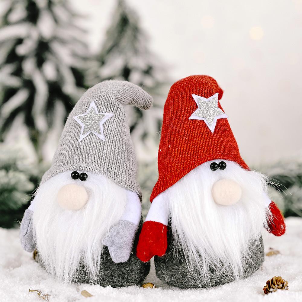 Star Christmas Colorful Forest Doll Cheerful Faceless Santa Ornament Celebration For