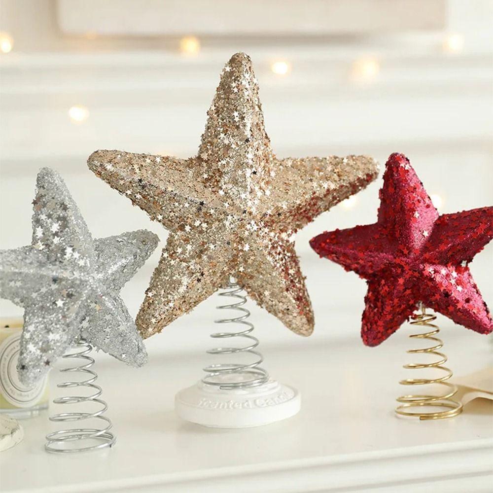 DIY Glitter Star Decoration Unique Xmas Tree Ornament Pentagram Decoration New Year Party