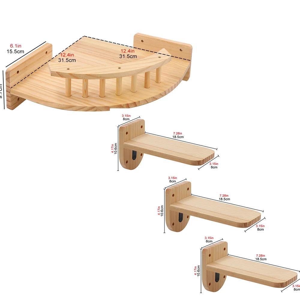 Wandmontiertes Katzenregal-Set Eck-Aussichtsplattform mit kleiner Sprungplattform zum Klettern und Schlafen für Kätzchen