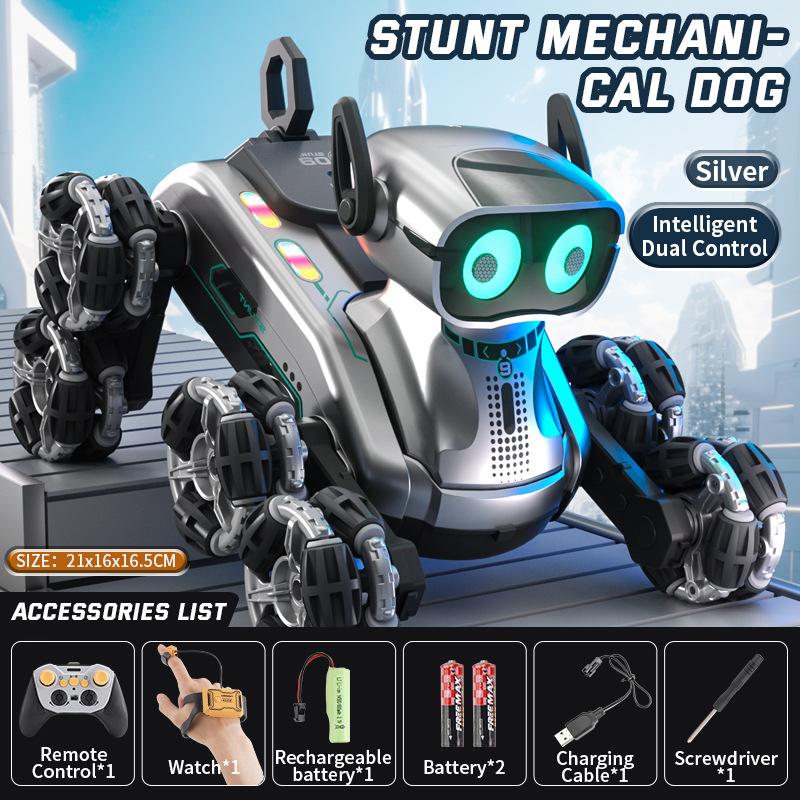 Eight-wheel Stunt Remote Control Mechanical Dog Gesture Induction Music Deformation Electric Toy Children's Remote Control Car