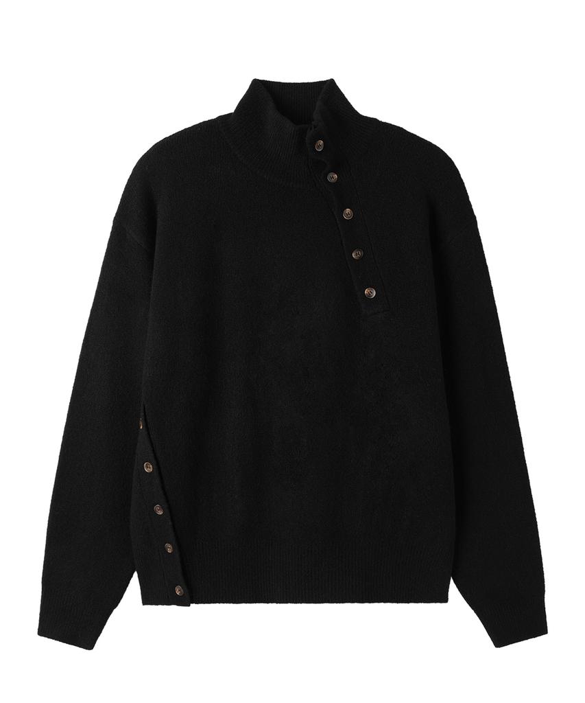 OPENYARD(OY) Offset Neck Knit - Black