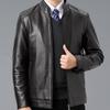 Winter Fur All-in-one Leather Jacket for Middle-aged and Elderly People Genuine Leather Sheepskin Men's Velvet Thickened Leather Jacket Coat Top