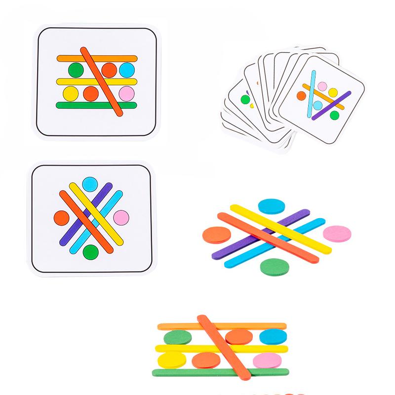 

Kids Rainbow Stick Puzzles Games Montessori Toys Color Sensory Logical Thinking Matching Games Children Educational Wooden Toys