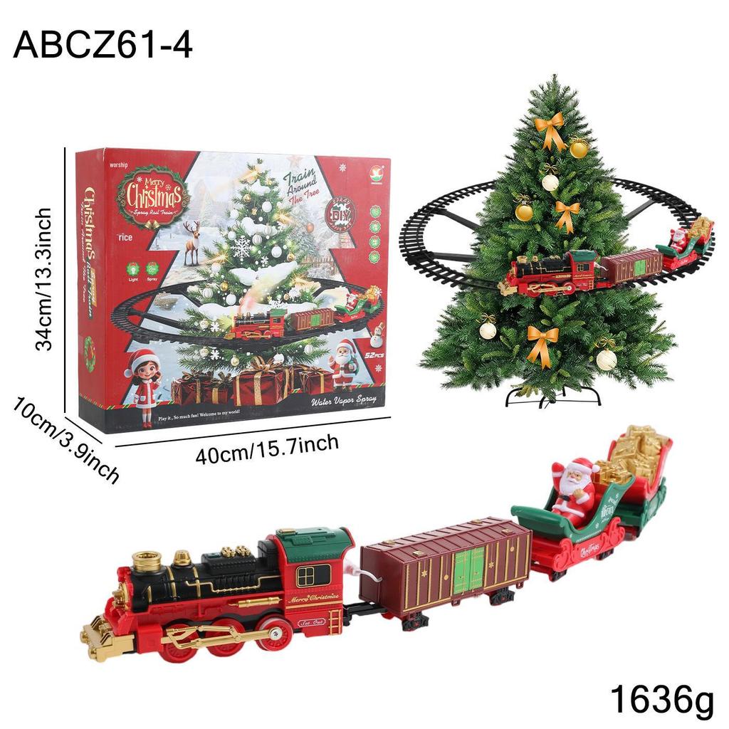 Children's Christmas Electric Train Set with Ornament Track and Tree Decoration