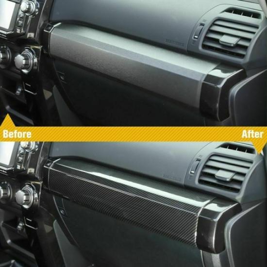 Carbon Fiber Co-Pilot Passenger Side Dash Decor Trim Cover For 4Runner 2010-