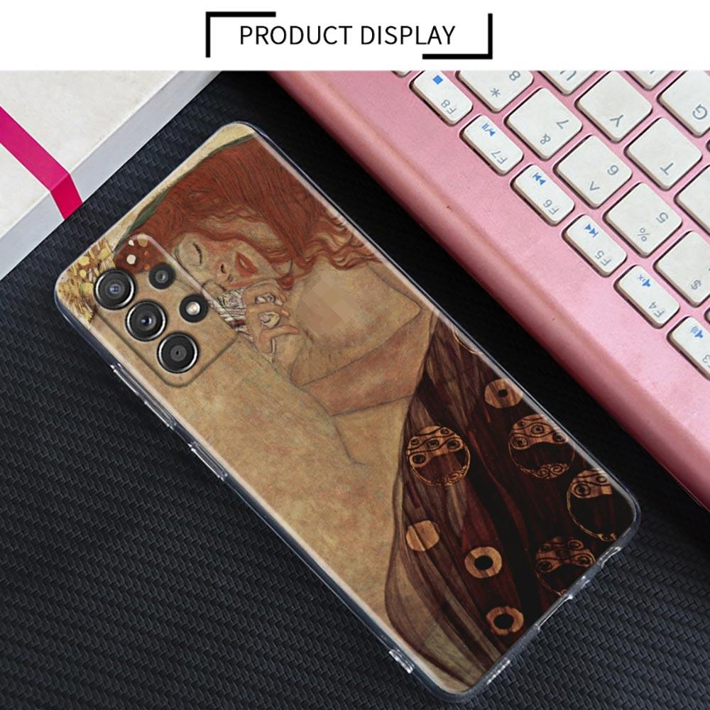 Kiss by Gustav Klimt Golden Freya's Tears Clear A55 Cases For Samsung Galaxy A52 5G A53 A72 A54 A73 A33 A32 A23 A35 Phone Cover