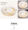 14-inch Ceramic Round Tea Tray for Gongfu Tea, with Double-Layer Water Storage