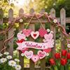 Valentine Door Hanger Wood Love Heart Porch Sign Decor Holiday Front Door Hanger for Outdoor Indoor Living Room Store Cafe Party