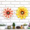 3D Flower Wall Art Decorations Metal Hanging Flower Wall Sculptures Hanging Ornament For Bathroom Living Room Garden Yard Home D