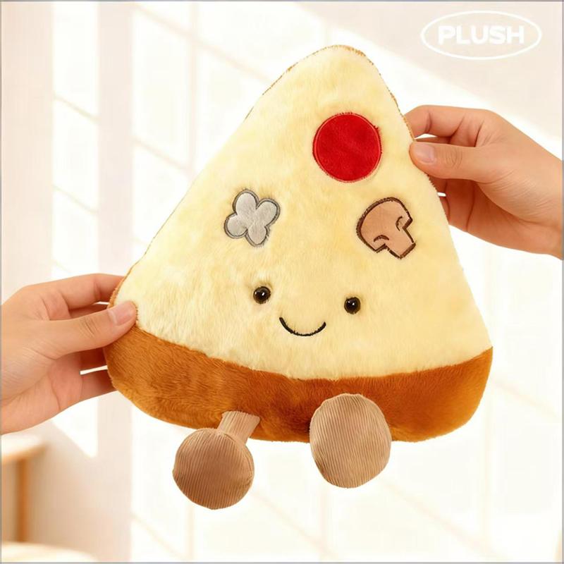 Cute Anime Food Doll Character Bread Plush Toy - Stuffed Soft Toy of Sandwich Pizza Taco French Fries for Kids Gift