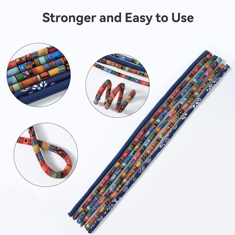 Stick Printing Ethnic Style Hair Rope Bendable Dreadlocks Spiral Lock Hair Ties Women Hair Band