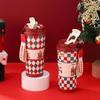 Christmas Stainless Steel Insulated Cup Double-layer Water Mug With Lid And Straw For Office Students Travelers Outdoor