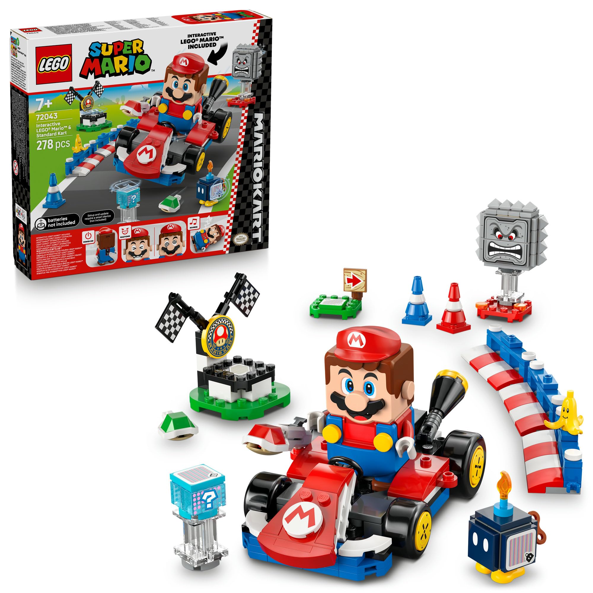 

LEGO Super Mario Mario Kart™ – LEGO® Mario™ and Standard Kart Toy, Birthday Present, Building Blocks, Boys, Girls, Children, Ages 7, 8, 9, Elementary
