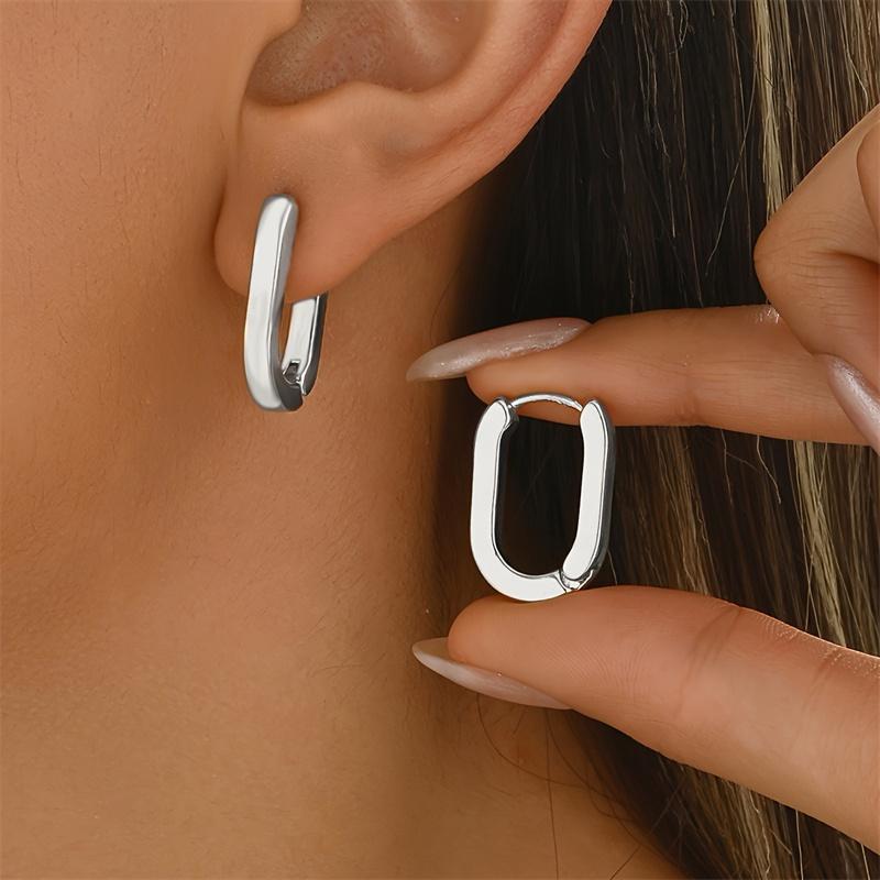 Stainless Steel Square Geometric Earrings For Women Rectangular Gold Metal Earrings Trendy Jewelry Gifts
