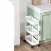 Mobile Storage Shelf Interspace Gap Shelf Kitchen Storage Shelf Bathroom Storage Rack Fridge Side Seam Finishing Rack