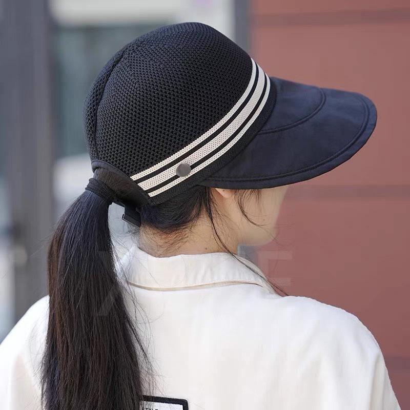 

New women s summer sun protection wide-brimmed open-top beach face-shading fisherman hat UV protection sun hat Adjustable чёрный