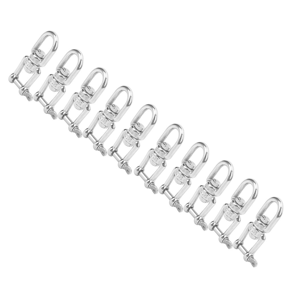 10Pcs Rotating Snap Stainless Steel Double Ended Swivel Hook Shackle Rigging Accessories M5