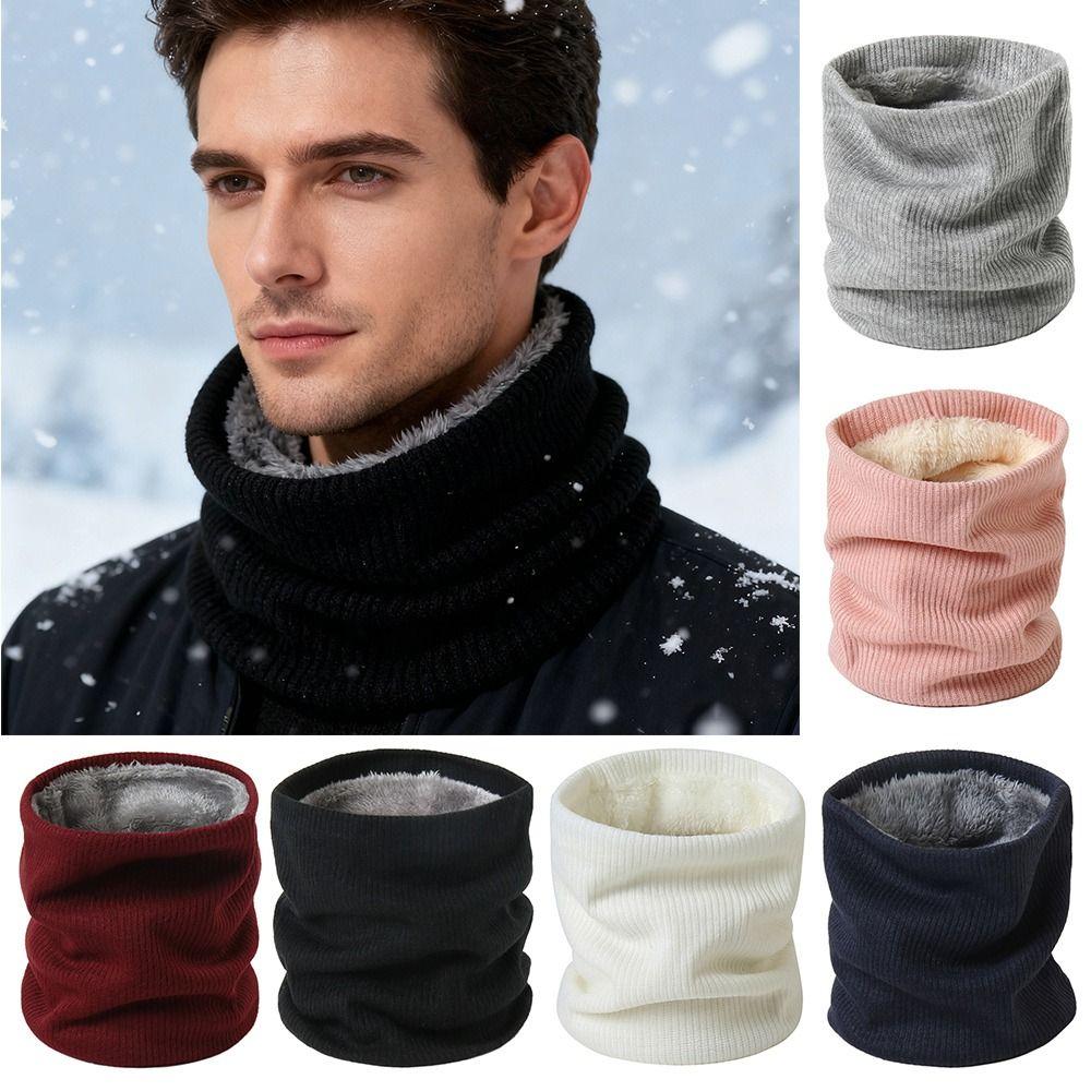 Breathable Neck Warmer Solid Thick Neck Scarves New Plush Snood  Winter