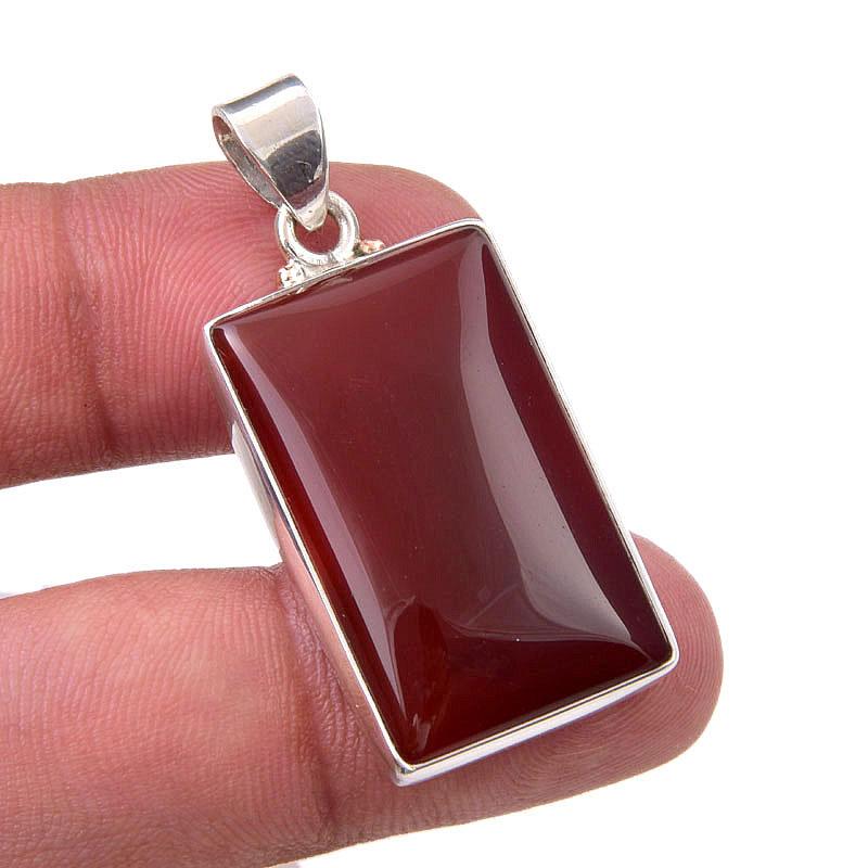 

Natural Carnelian Gemstone Handmade 925 Sterling Silver Gift Pendant 1.75 L8d77