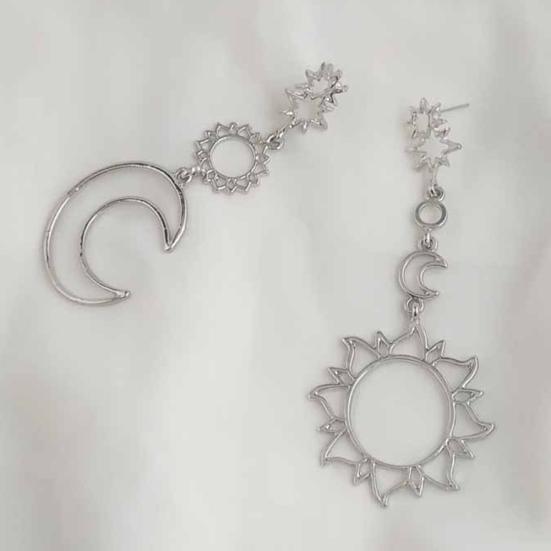 Bohemia Hollow Star Sun Moon Long Dangle Women Stud Earrings Ear Jewelry Gift