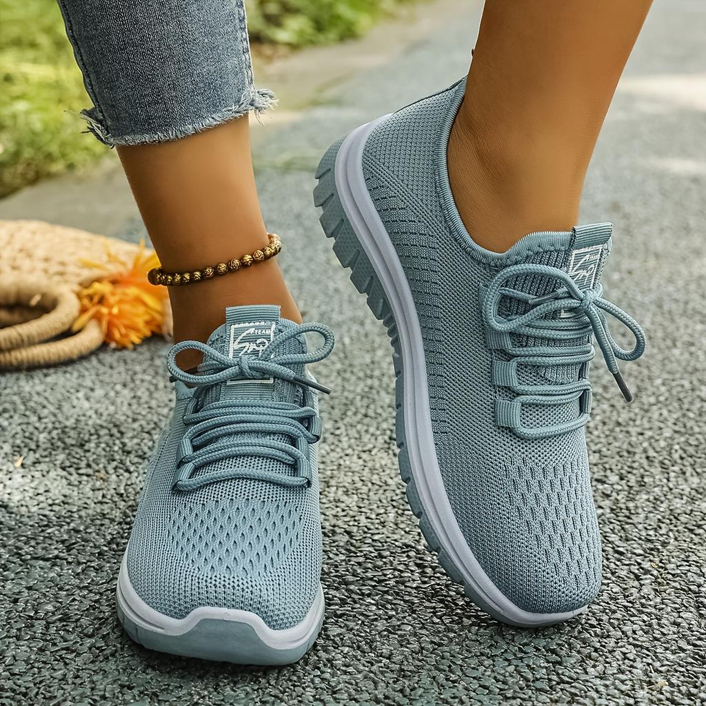 Women'S Casual Athletic Shoes - Breathable Mesh Thick Sole Sneakers, Lightweight Lace-Up Running Shoes, Comfortable