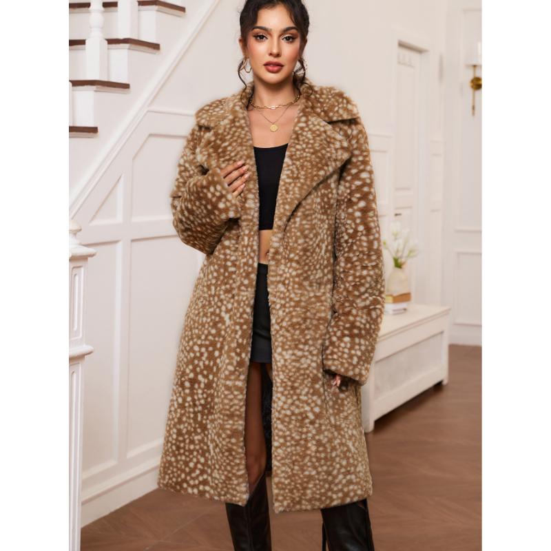 Women's Faux Fur Coat Luxury Open Front Overcoat Outwear Fluffy Winter Warm Parka Long Jackets Cardigan Long Sleeve Lapel Collar Coats for Women