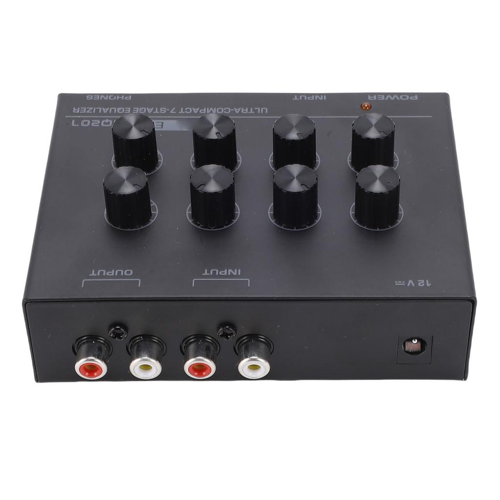 7 Band Sound Equalizer with 3.5mm Input Headphone   Two Channel Digital Equalizer for Home Car Treble and Bass Adjustment