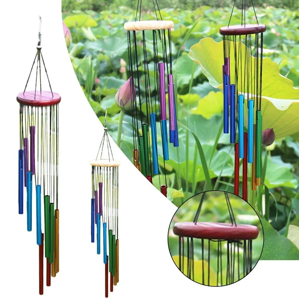 12 Tubes Wind Chimes Pendant Aluminum Tube+Pine Metal Pipe Wind Chimes Bells For Living Bedroom Dining Coffee Shop Wind Chimes